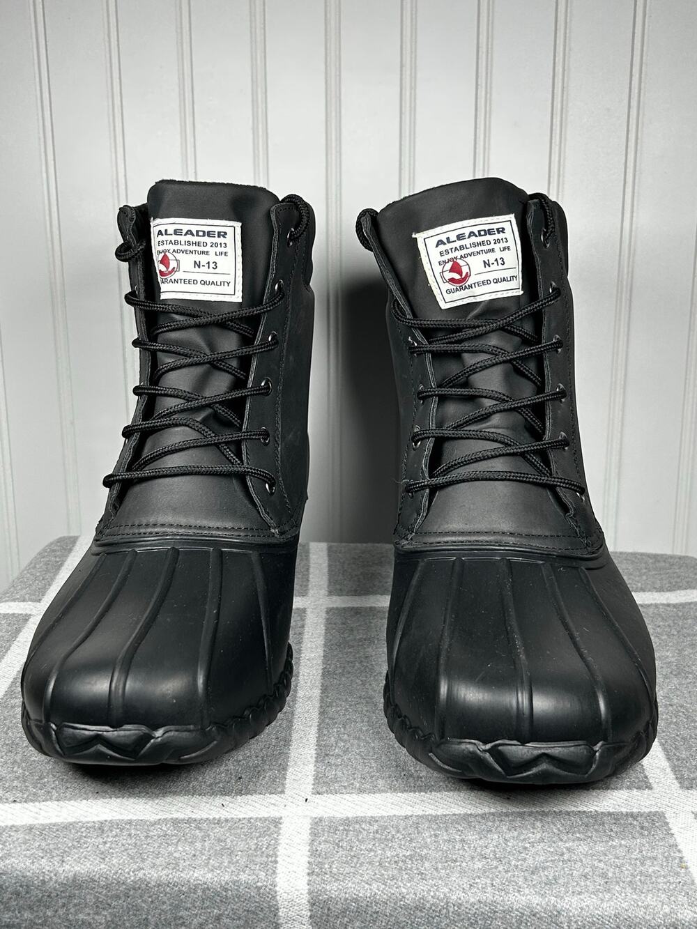 ALEADER Mens Duck Boots Waterproof Shell Insulated Snow Boot size 13  Black new